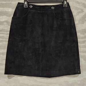 D. Terrell SZ 6 Rebellious Chic Black Suede Throwback Mini Skirt Lined Back Zip